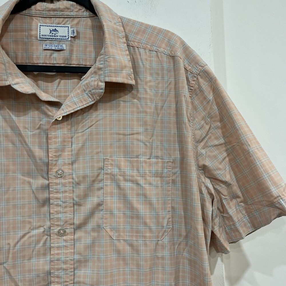 Southern Tide Men’s Intercoastal Plaid Performance Shirt XL Short Sleeve Button - Picture 3 of 5